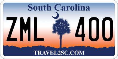 SC license plate ZML400