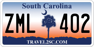 SC license plate ZML402
