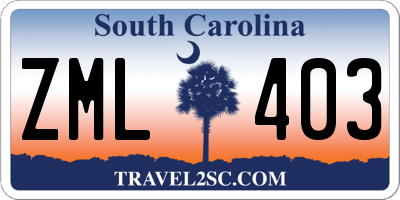 SC license plate ZML403