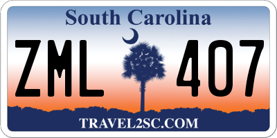 SC license plate ZML407