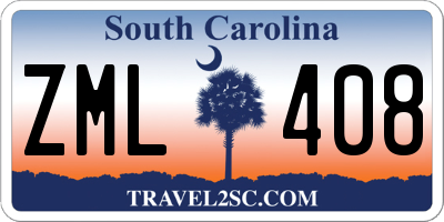 SC license plate ZML408