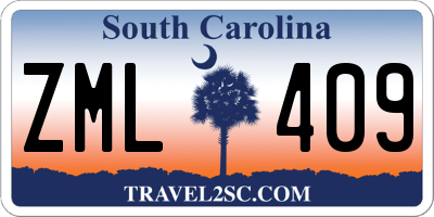 SC license plate ZML409