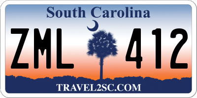 SC license plate ZML412