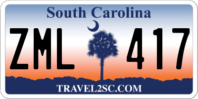 SC license plate ZML417