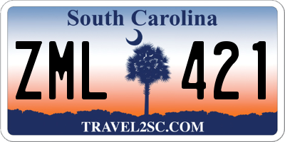SC license plate ZML421