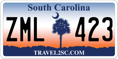 SC license plate ZML423