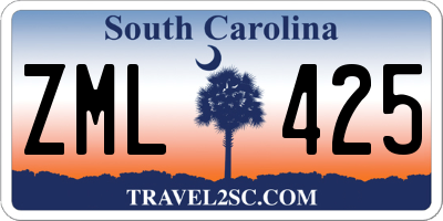 SC license plate ZML425