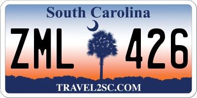SC license plate ZML426