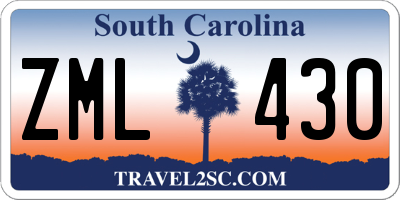 SC license plate ZML430