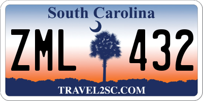 SC license plate ZML432