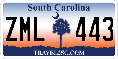 SC license plate ZML443
