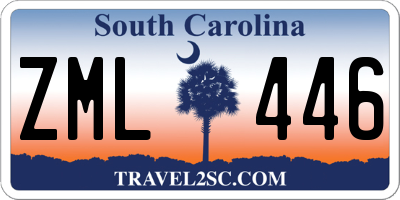 SC license plate ZML446