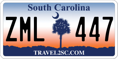 SC license plate ZML447