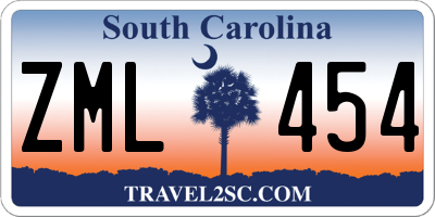 SC license plate ZML454