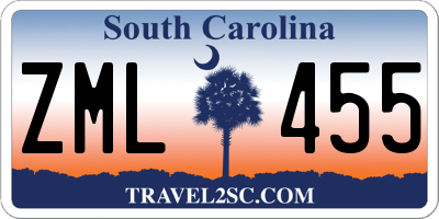 SC license plate ZML455