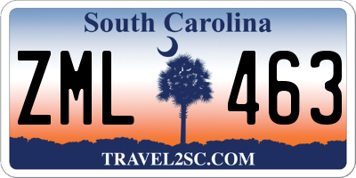 SC license plate ZML463