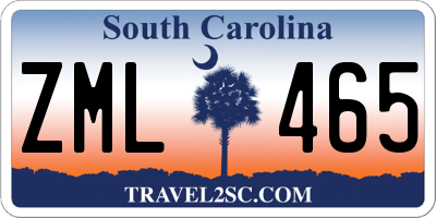 SC license plate ZML465