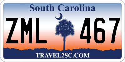 SC license plate ZML467