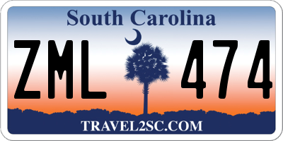 SC license plate ZML474