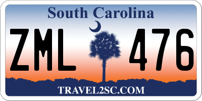 SC license plate ZML476