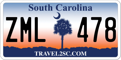 SC license plate ZML478