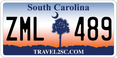 SC license plate ZML489