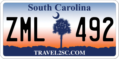 SC license plate ZML492