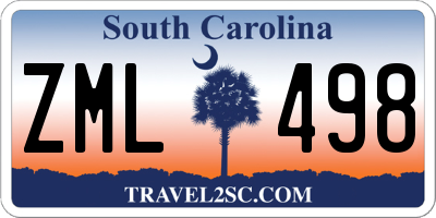 SC license plate ZML498