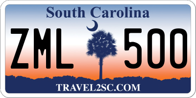 SC license plate ZML500