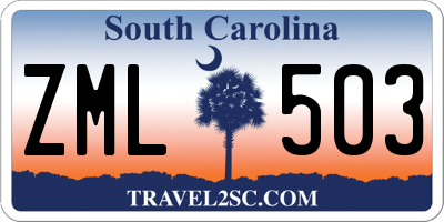 SC license plate ZML503