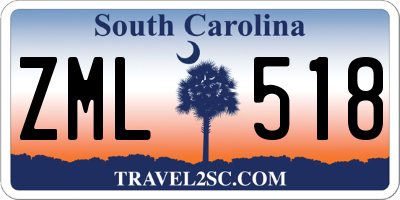 SC license plate ZML518