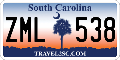 SC license plate ZML538