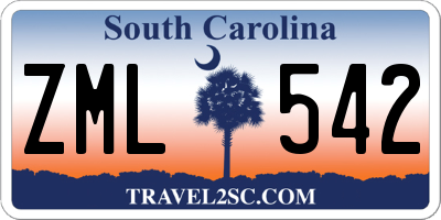 SC license plate ZML542