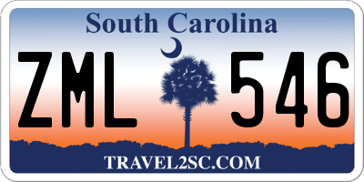 SC license plate ZML546