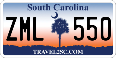 SC license plate ZML550