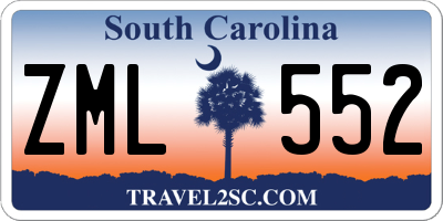 SC license plate ZML552