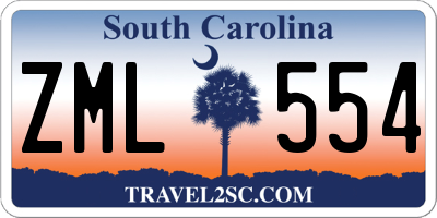 SC license plate ZML554