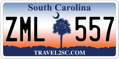 SC license plate ZML557