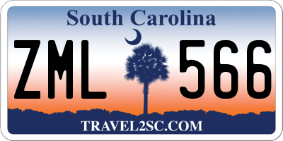 SC license plate ZML566