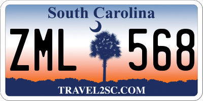 SC license plate ZML568