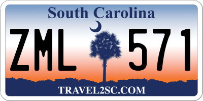 SC license plate ZML571