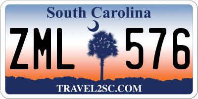 SC license plate ZML576