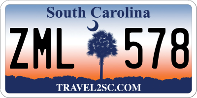 SC license plate ZML578