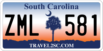 SC license plate ZML581