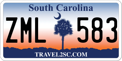SC license plate ZML583