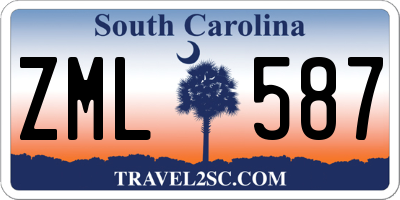 SC license plate ZML587