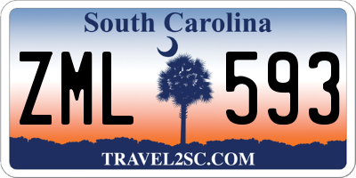 SC license plate ZML593