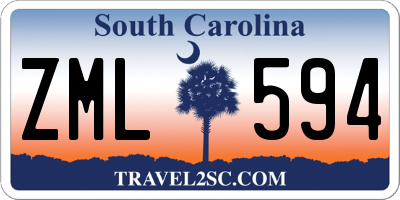 SC license plate ZML594