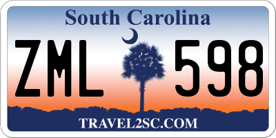 SC license plate ZML598