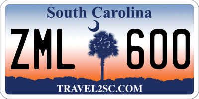 SC license plate ZML600